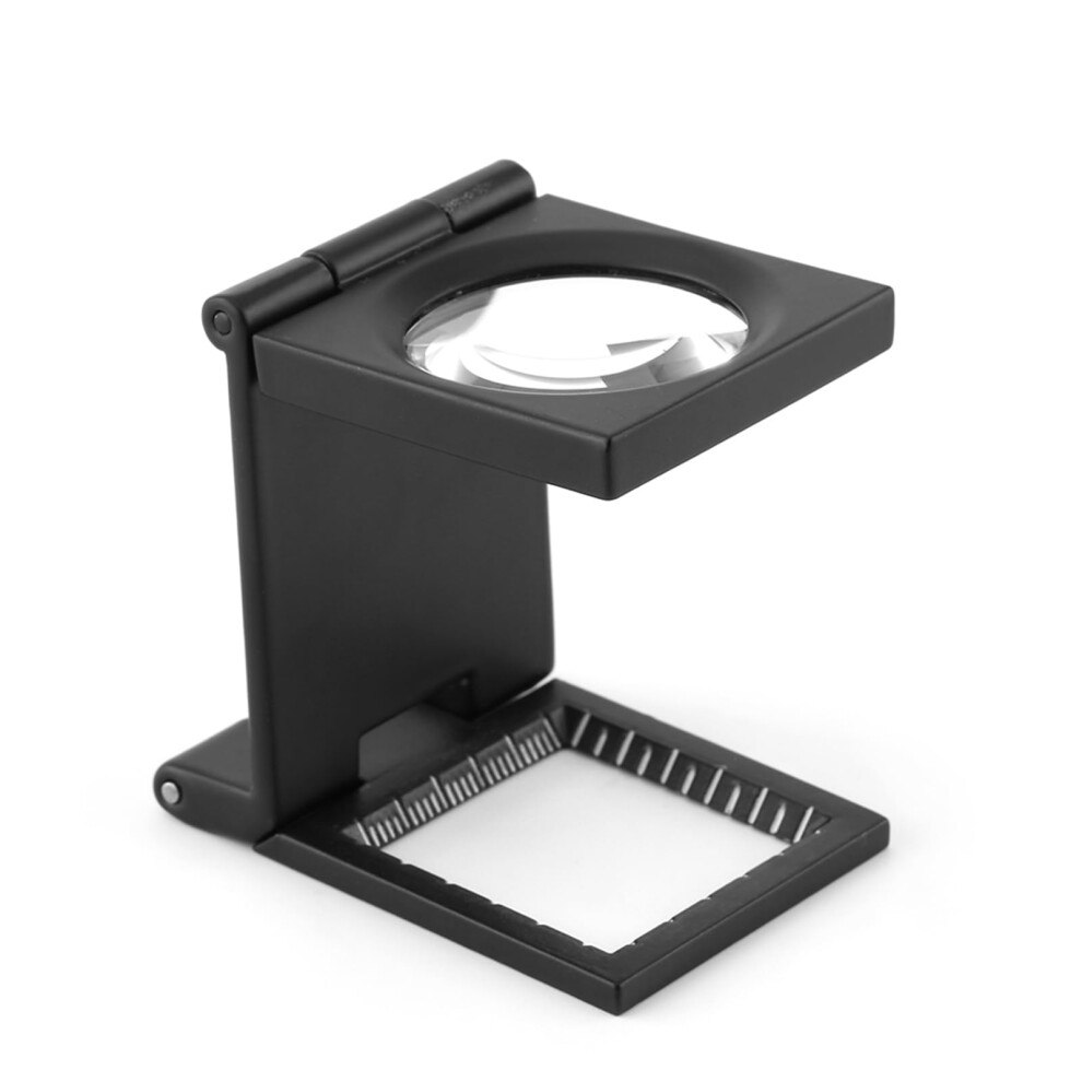 10X Magnifier with Scale - Compact Folding Design for Watchmakers, Jewelers, and Pocket Reading of Maps and Dictionaries