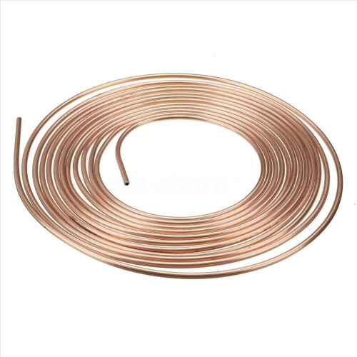 2-pack 25ft koper-nikkel remleidingset 3/16 inch buitendiameter + 30 moeren