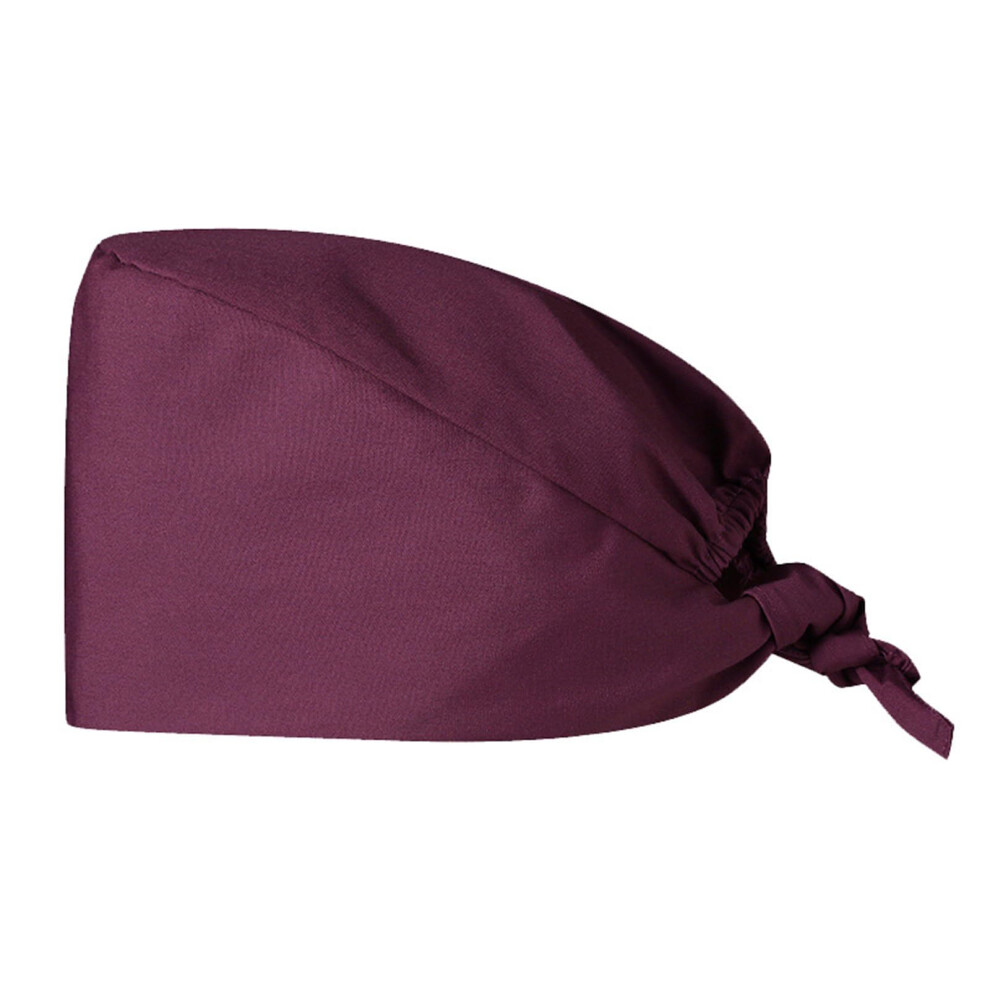 Women And Men Adjustable Scrub Cap Surgical Hat Unisex Nurse Hat Claret Color Practical Work Hat For Doctors 9084446899740