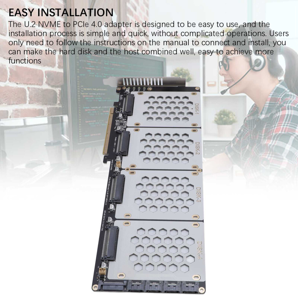 U.2 Nvme To Pcie 4.0 Adapter X8 Sff8639 2.5In Hard 8320539196084