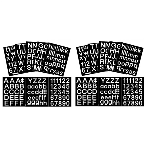 Kit de 16 folhas de letras e números de vinil autoadesivo para caixa de correio e placas