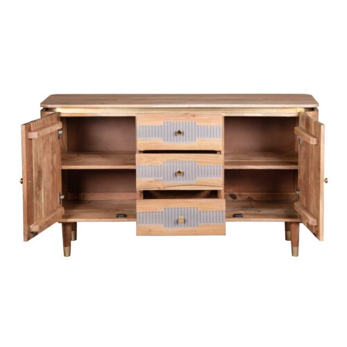 Wilton Acacia Wood 2 Doors 3 Drawers Sideboard 2