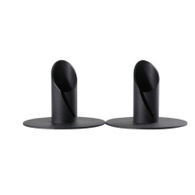 Candle Holder 2 Pcs Iron White Retro Candle Stick for Home Decor Rustproof Oblique Incision Tea Light Centerpiece