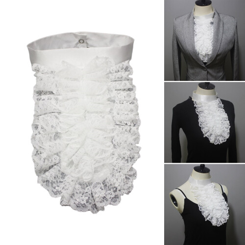 Detachable Ruffled Lace False Collar Victorians Colonial Jabot 1