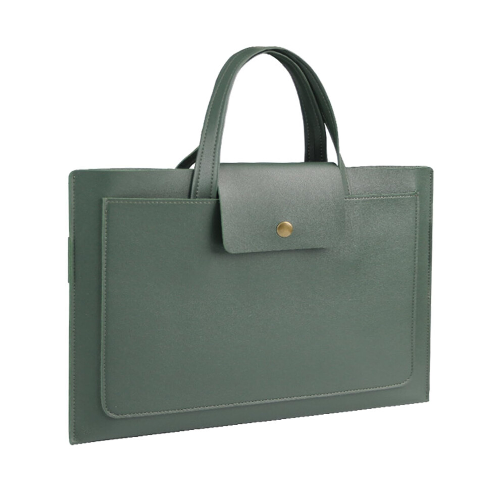 Portable Laptop Stand Case With Adjustable Angled Pu Leather Briefcase For 15-16 Inch Laptops Green 6447073672705