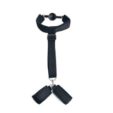 Silicone Ball Open Mouth Gag for Bondage Fetish, Adjustable Restraint Sex Toy for Women, Black, Durable Design