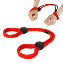 SM Adult Sexual Bondage Rope Adjustable Hand and Foot Cuffs Red 122 for Couples BDSM Play and Restraint