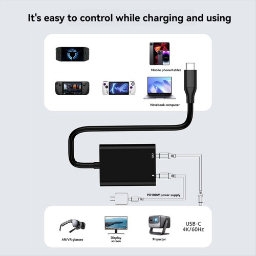 Hubs de encaixe para óculos USB C AR para smartphones e tablets cinza 1