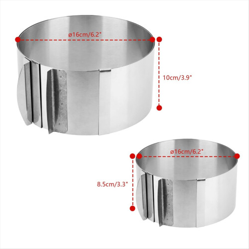 Cake Ring Adjustable Stainless Steel Baking Ring Sturdy Cake Mould 1