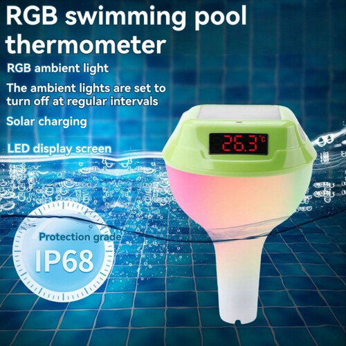 Ηλιακό θερμόμετρο πισίνας με ατμόσφαιρα RGB ανοιχτό ροζ 2
