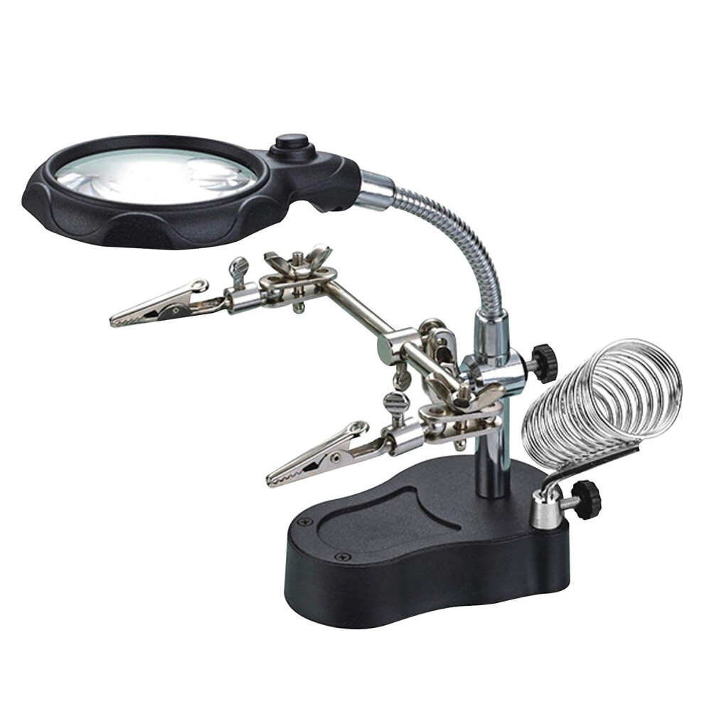 Light Magnifying Glass With 3.5X 12X Adjustable Desktop Magnifier Led Ed Table Magnifier With Clips