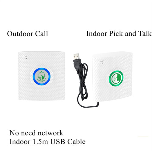 Wireless Long Distance Voice Intercom Full Duplex Door Phone White 1