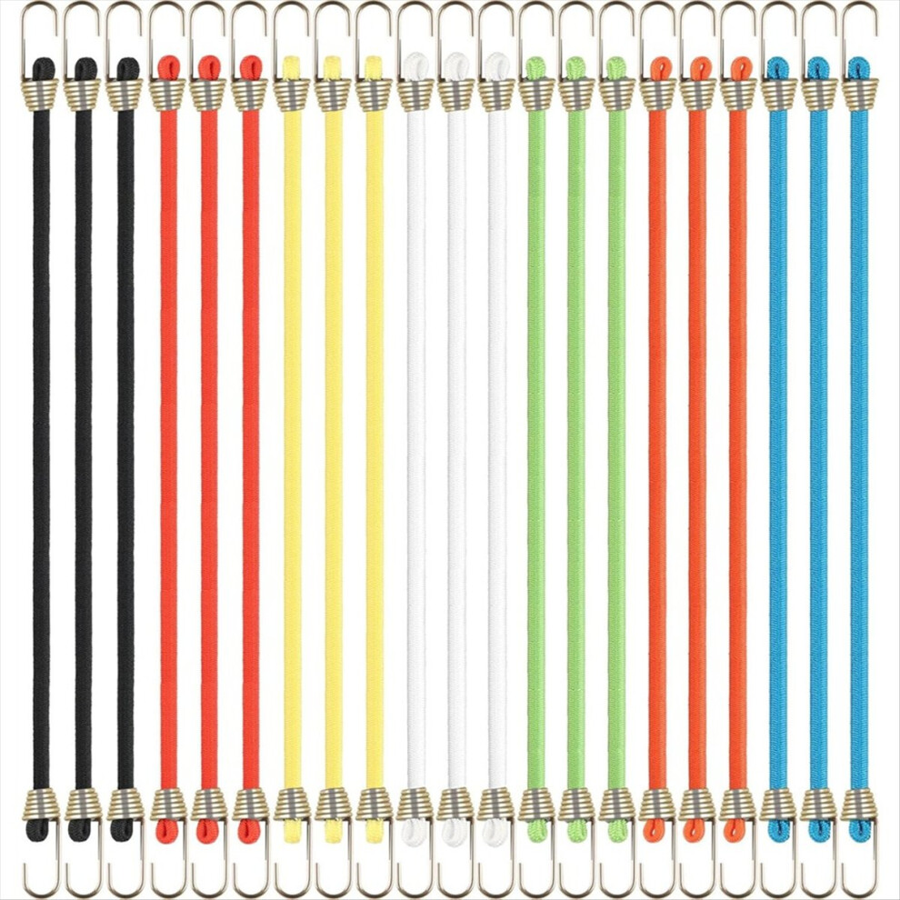 21 Pcs Bungee Cords With Hooks,10In Adjustable Short Bungee Cords 4851907670324