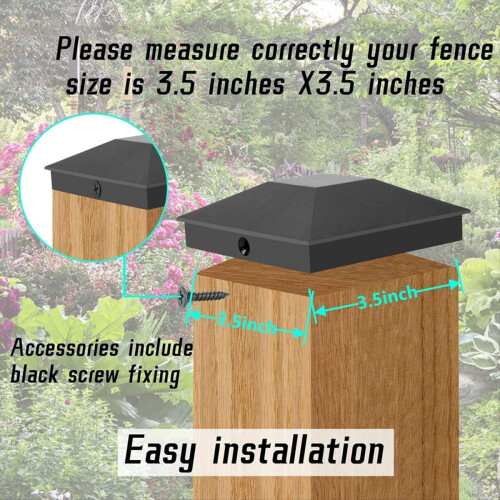 For 4x4Fence Post Caps, Deck Post Plastic Caps with Screws 1