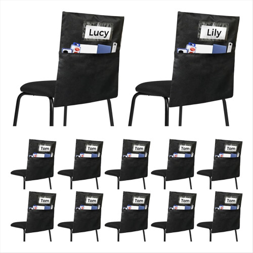 12 Pack Chair Pockets for Classrooms Seat Sacks