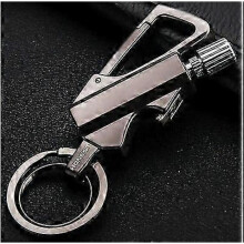 (A, Black) Multifunctional Waterproof Portable Bottle Opener Keychain Match Kerosene Lighter Outdoor