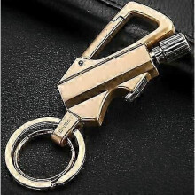 (C, Gold) Multifunctional Waterproof Portable Bottle Opener Keychain Match Kerosene Lighter Outdoor