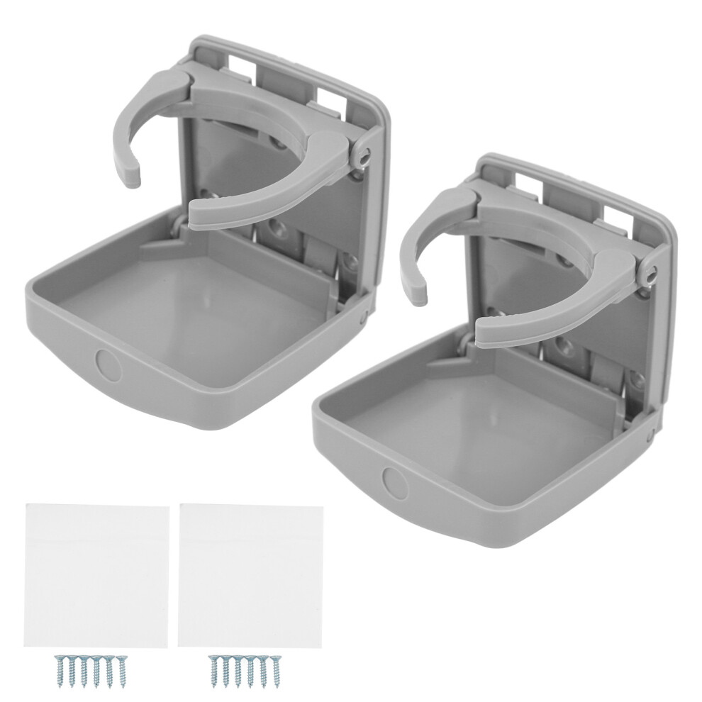 2Pcs Foldable Car Cup Holder Vehicle Door Drink Grey 8320539199658