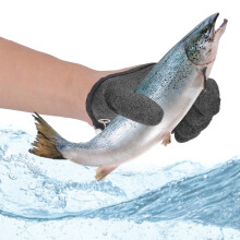 Wasserdichte rutschfeste Latex-Fischfanghandschuhe – Linke Hand, Schwarz