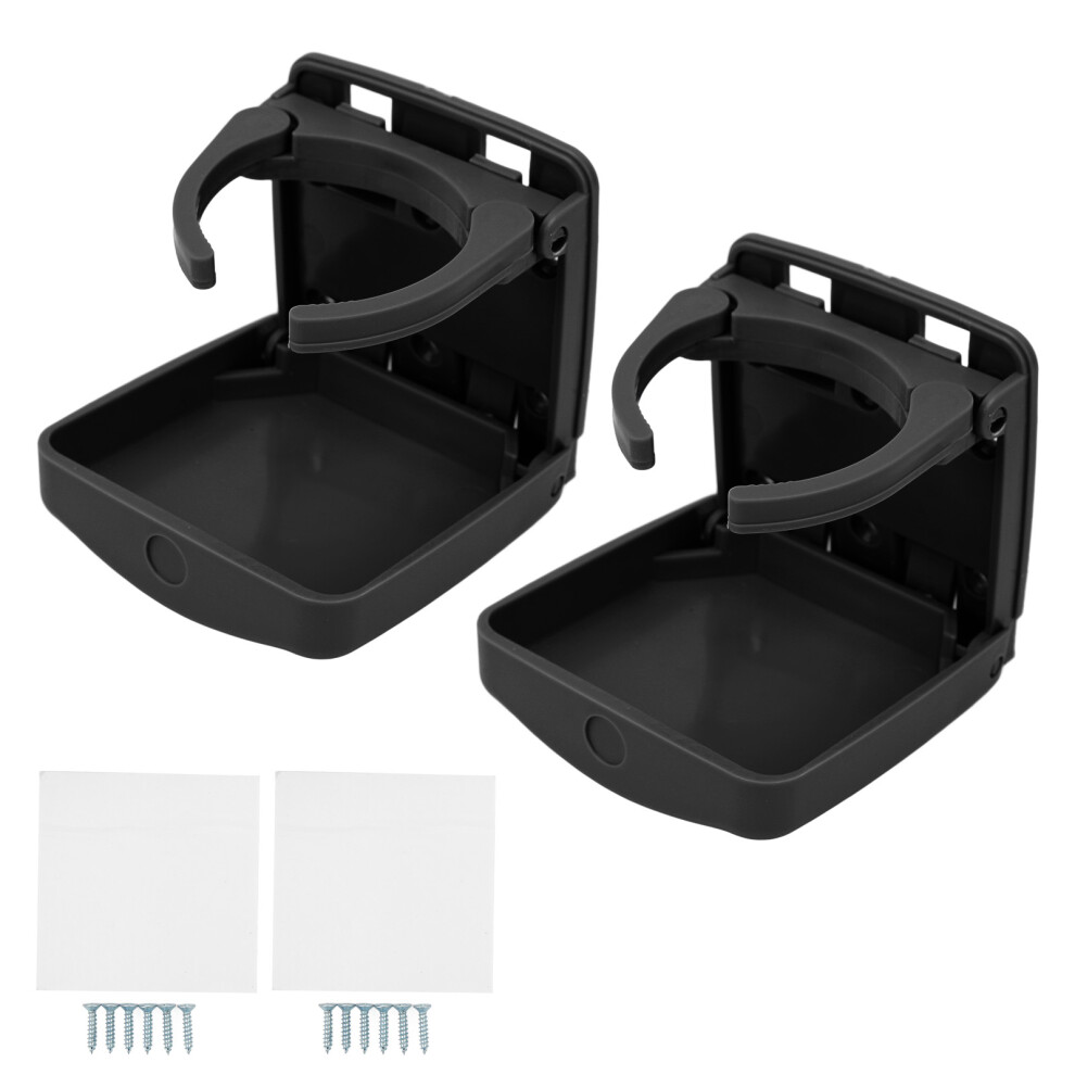 2Pcs Foldable Car Cup Holder Vehicle Door Drink Black 8320539199740