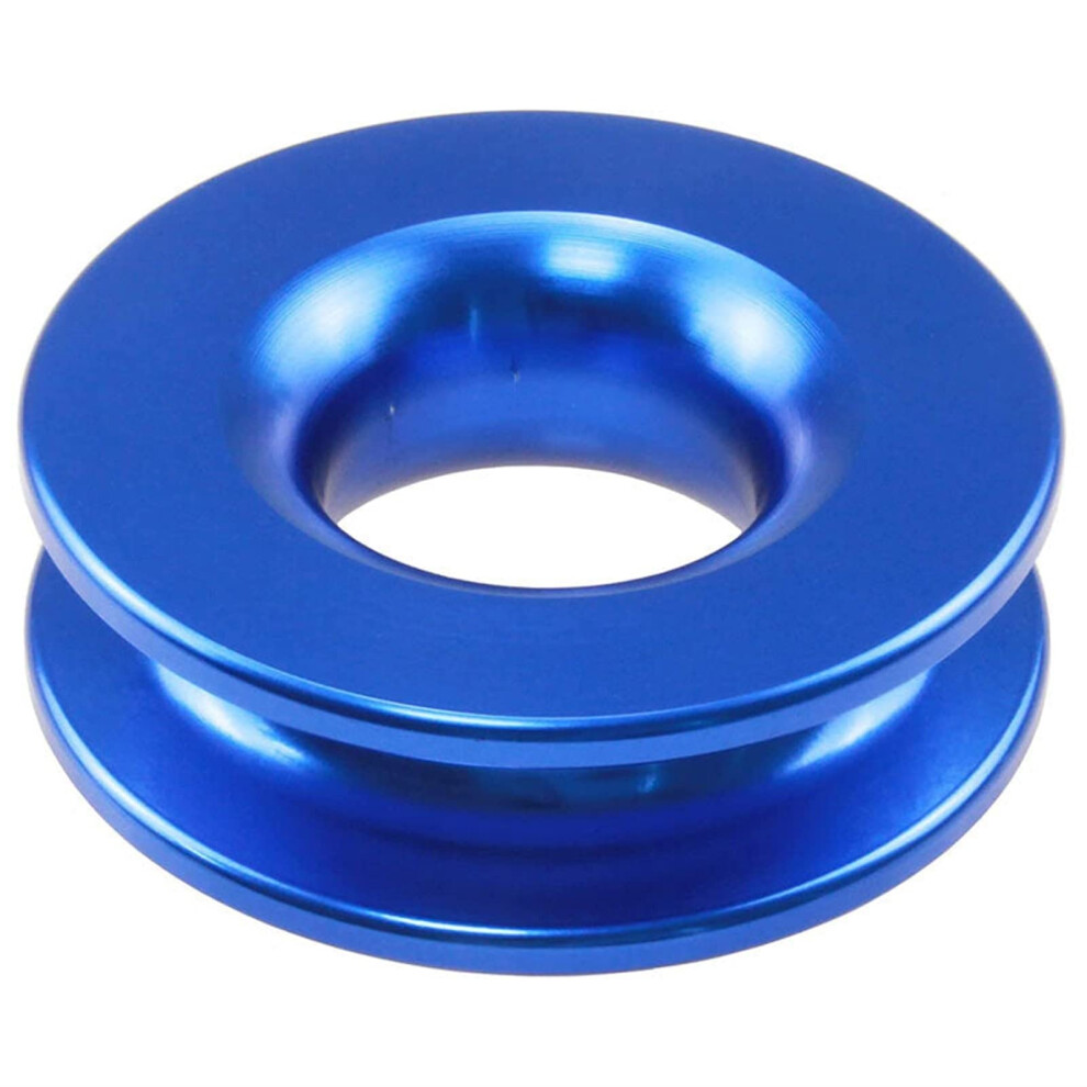 Aluminum Alloy Recovery Ring Snatch Ring Block Pulley For Trailer Off-Road Atv Utv Suv 41,000 Lbs Winch Rope Blue 9084446902044
