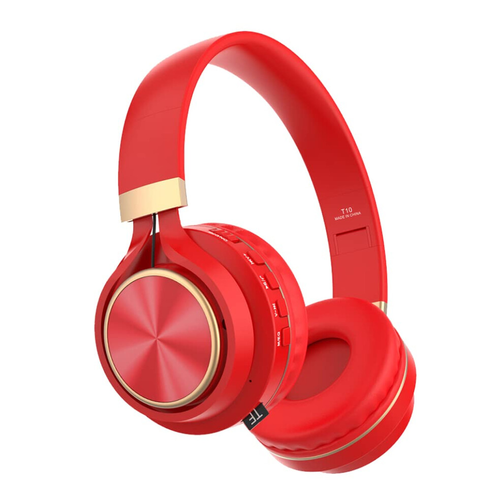 Wireless Headset V5.0 Bluetooth 5.0 Deep Bass Hi-Fi Stereo Sound Portable Headphones Red 6447073675300