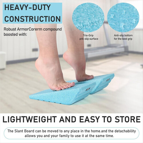 2PC Squat Wedge Block Non Slip Light Blue 2