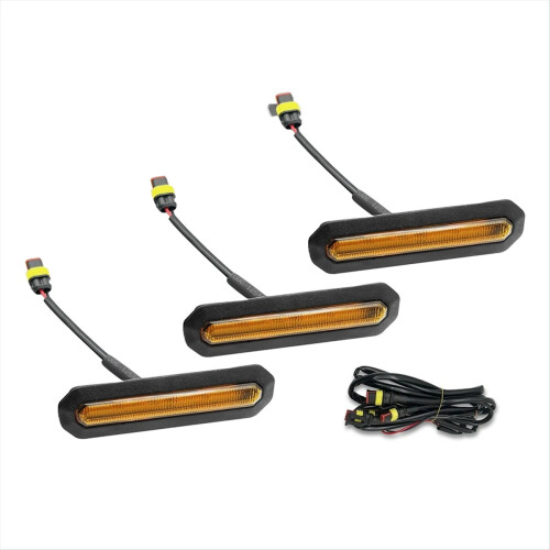 3 Stück gelbe Linsen-LED für