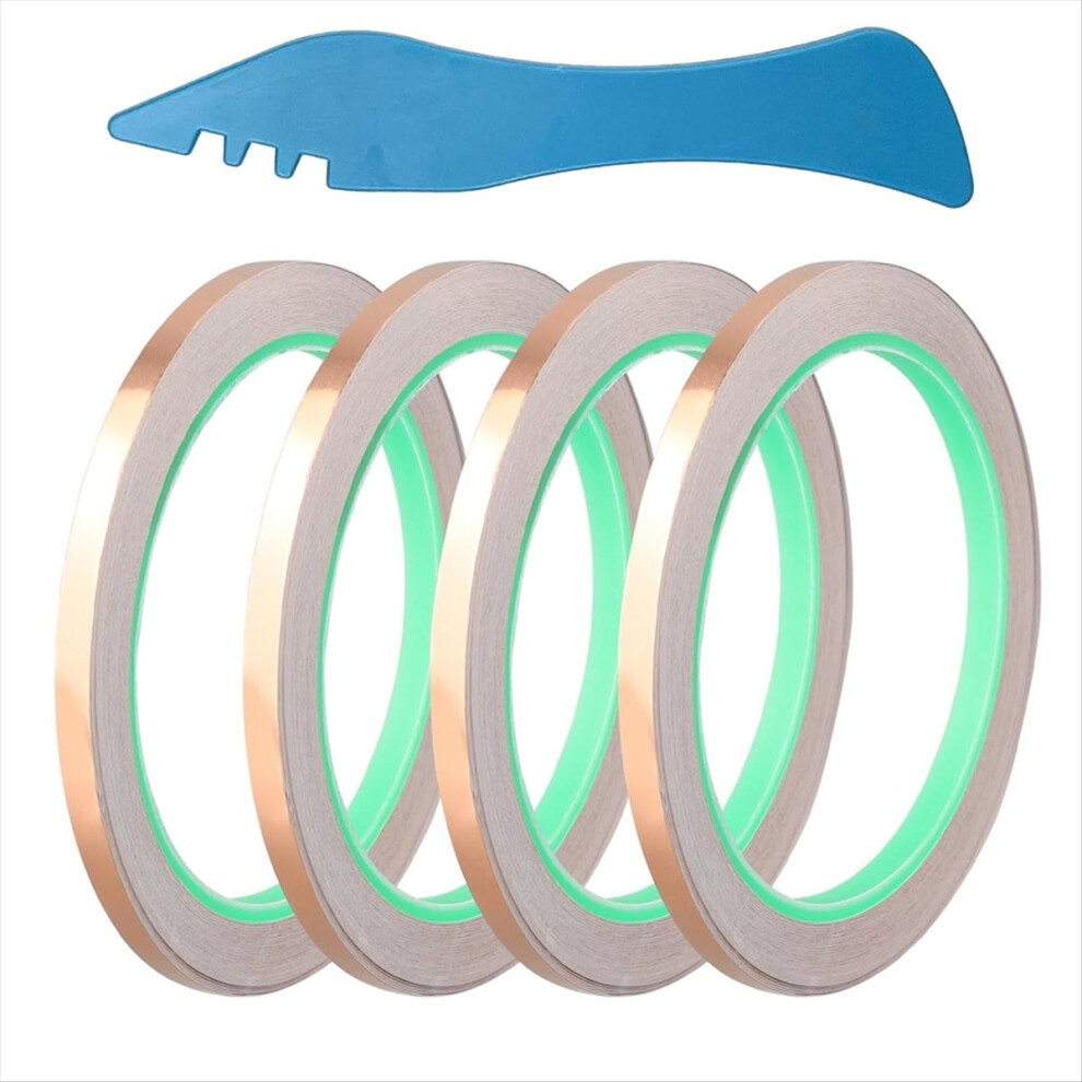 4 Rolls Double-Sided Copper Foil Tape For Stained Glass 4851660314176