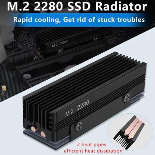 M.2 2280 SSD-køleplade med 14,8 W/termoplade Sølvgrå 2