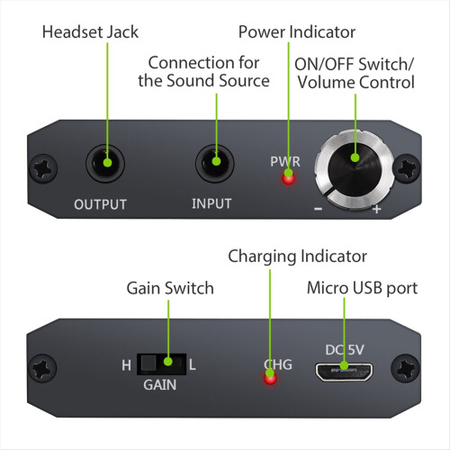 300Ω Headphone Amplifier HiFi Earphone Amplifier 3.5mm 1