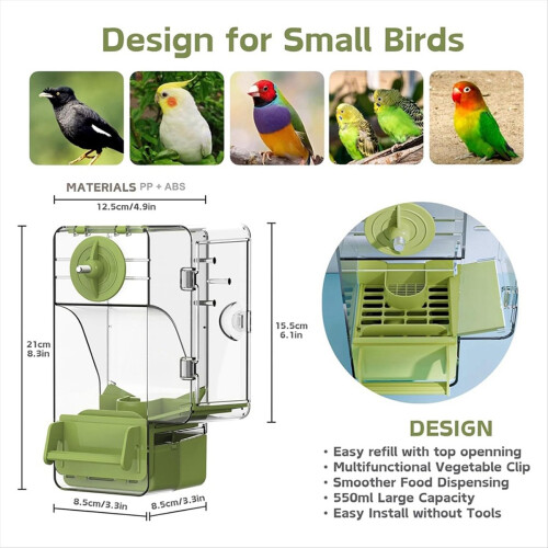 Bird Feeder, Bird Cage Feeder with Perch Multi-Functional Holder 2
