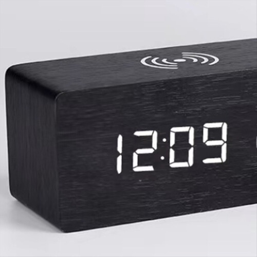Wireless Charging LED Alarm Clock with Date & Temperature 2