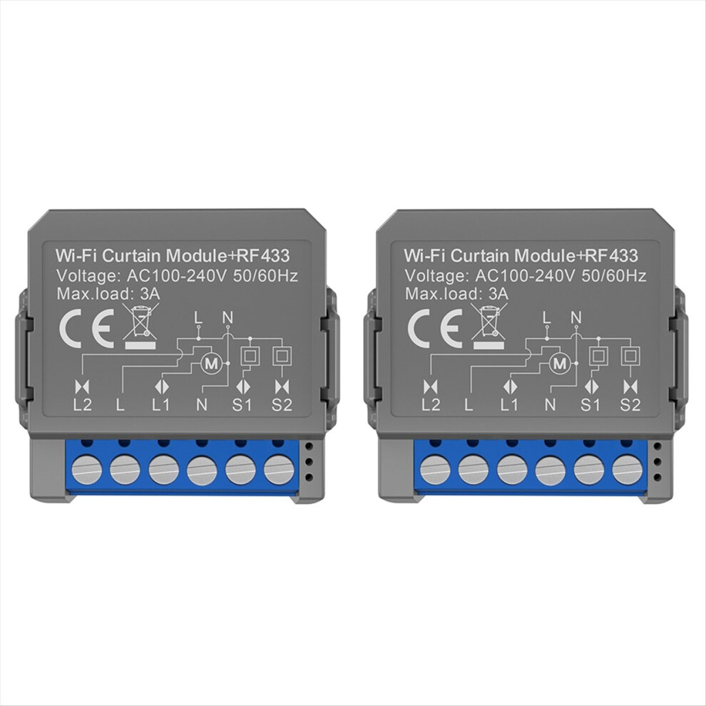 2Pcs Tuya Wifi Smart Curtain Switch Module With Rf433 Remote 4851660336840