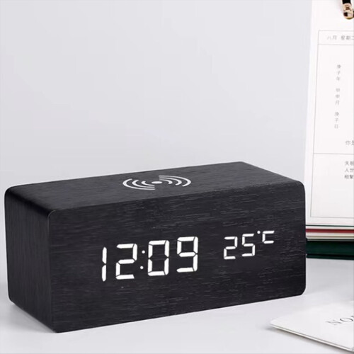 Wireless Charging LED Alarm Clock with Date & Temperature 1