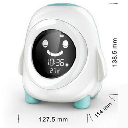 Kids Light Alarm Clock, Kids Sleep Trainer with 5 Color Changes, USB Rechargeable (Blue) 1