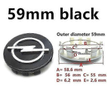 (4pcs 59mm Black) 4pcs Opel 56mm 59mm 60mm 64mm 68mm Car Wheel Center Hub Caps Black Silver Rims Covers Auto Logo Badge Emblem Parts Accessories 2025