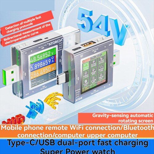 Tester USB con display digitale e sensore digitale TVOC/CO2 2 in 1 2