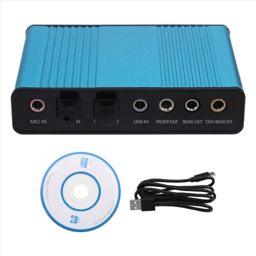 Placa de som USB 2.0, placa de som externa de 6 canais 1