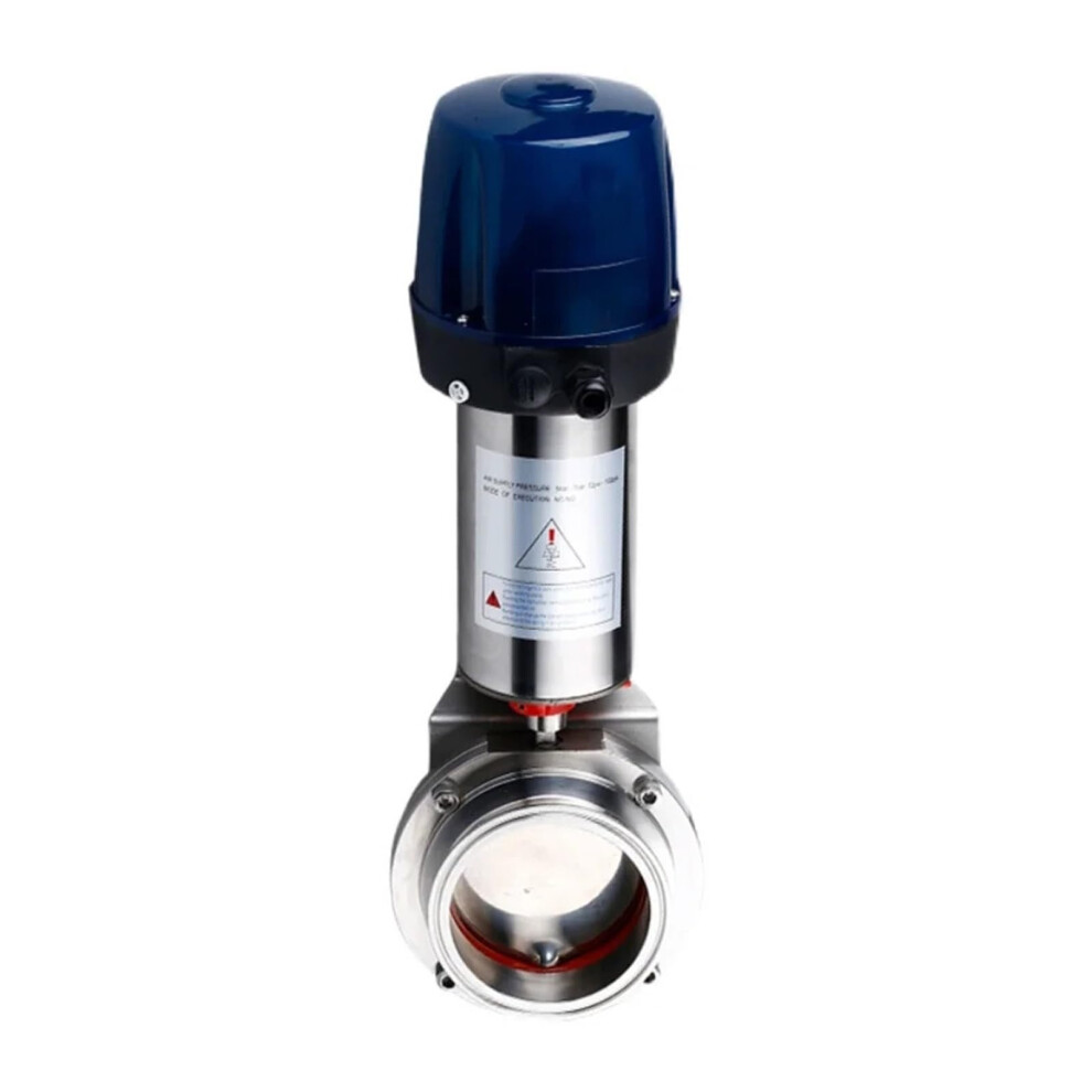 3" Pneumatic Butterfly Valve Clamp Od 91Mm Stainless Steel 316 Intelligent Switch Actuator Single Acting Design 9016109850966