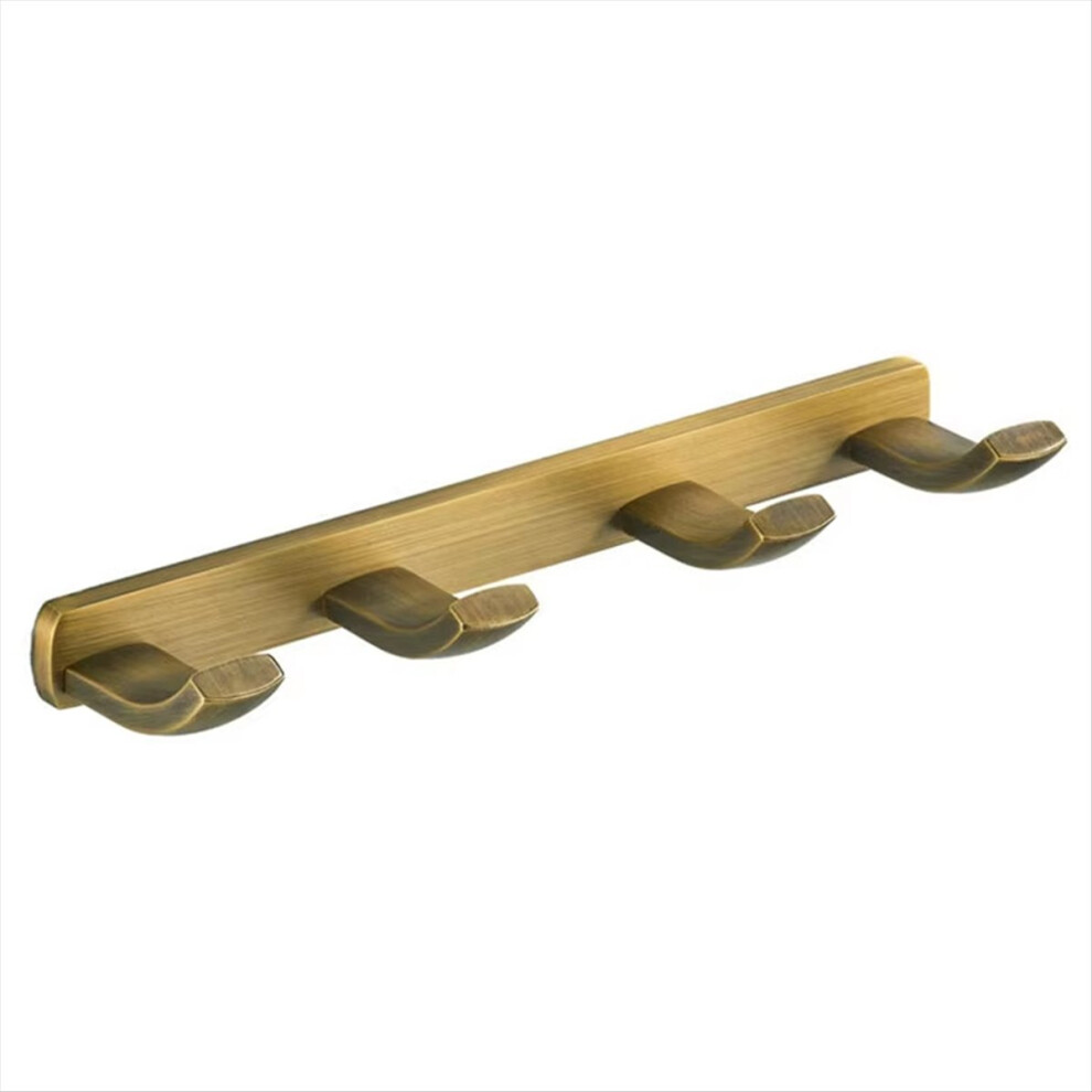 Bronze Bathroom Shelf with Hooks, Aluminum Alloy Storage Rack-image-OPC-PJZTZ7D-NEW