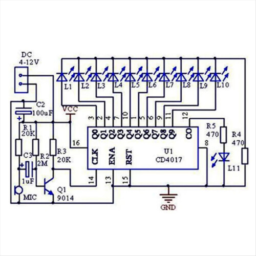 DIY elektronisk sætmodul stemmeaktiveret LED-vandlyssæt 1