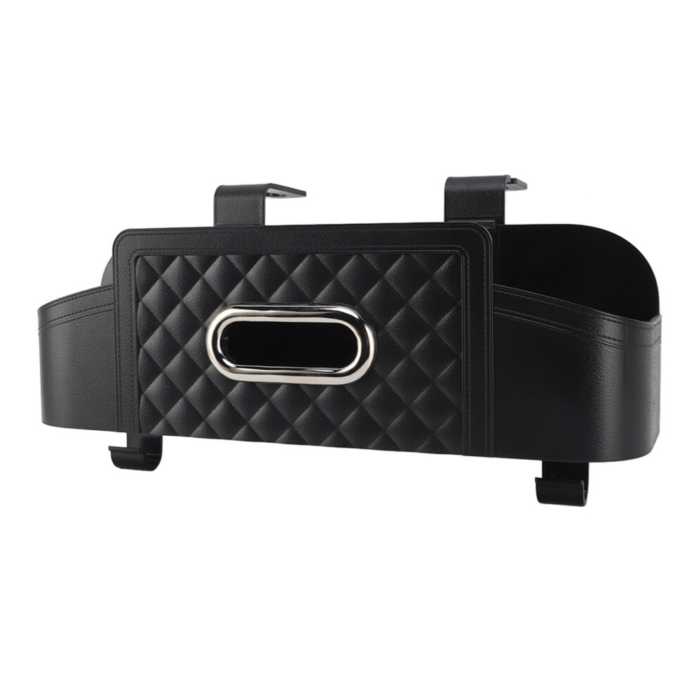 Universal Backseat Organizer With Cup Holder & Tissue Box Black 3501349236732