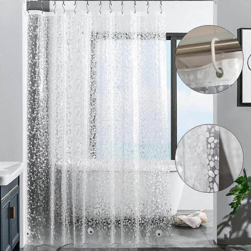 Shower Curtain Inner Liner Sheer Curtains Clear for Stall Bath Waterproof Vertical 2
