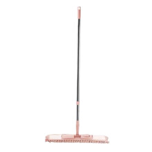 Household Flat Mop for Wet & Dry Cleaning with Soft Mopping Cloth for Wooden Floors & Tiles, Adjustable 79-130cm, Beige and Pink