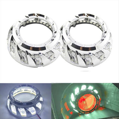 2 peças de 3 polegadas xenônio LED lente projetor espiral cobertura 2