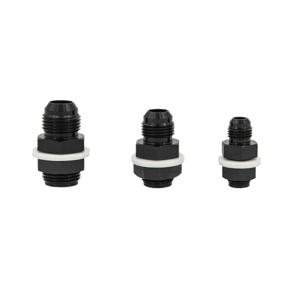 Aluminum An6 An8 An10 Flare Fuel Cell Bulkhead Fitting With Washer Auto Parts For Performance Racing Applications Black 6447073678653