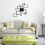 Square creative wall clock, DIY wall stickers, acrylic mirror decoration, 4
