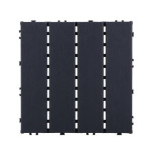 4pc Outdoor Ground Splicing Plastic Floor Tile 30x30cm Interlocking Outdoor Tile Dark Grey Waterproof Self-Paving Tile