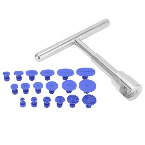 Paintless Dent Removal Puller T Bar with 18pcs Pulling Tabs Kit Auto Body Damage Repair Hand Tool 2